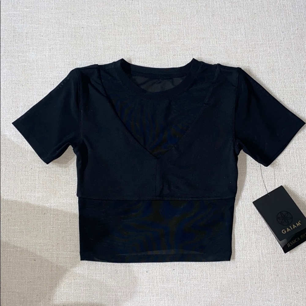 Gaiam cropped mesh top